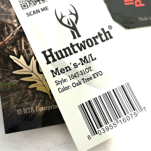 NEW Huntworth Mens M-L Hunter Fleece Gloves in Oak Tree EVO Camouflage - Picture 5 of 9